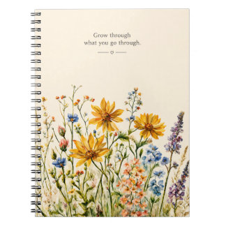 Caderno Espiral Aquarela de Flor Silvestre Inspiradora