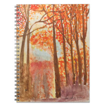 Aquarela de Florestas de Outono