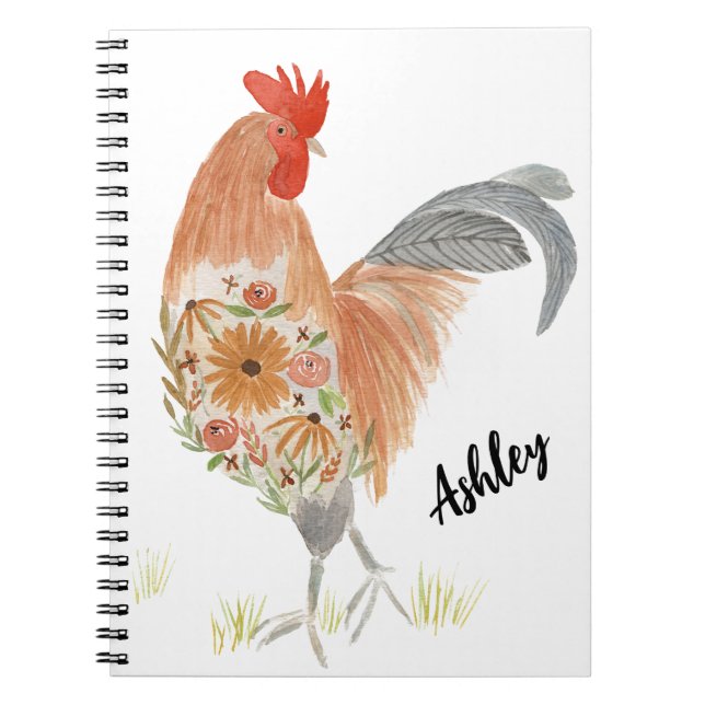 Caderno Espiral Aquarela de lista personalizada (Frente)