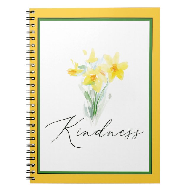 Caderno Espiral Aquarela de narcisos da bondade (Frente)