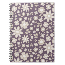 Caderno Espiral Aquarela Floral Botânica Romântica Ameixa Suave