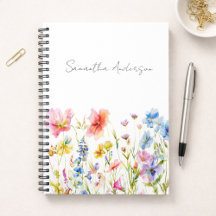 Aquarela Floral de Flor Silvestre Personalizada 
