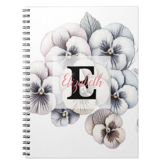 Caderno Espiral Aquarela floral em cores pastéis suaves pilar ca