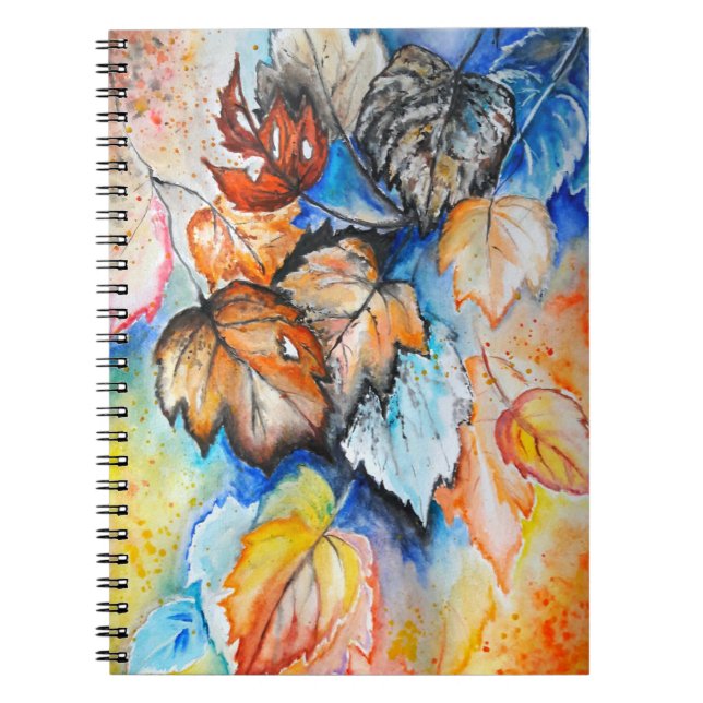 Caderno Espiral Aquarela - Folhas de outono (Frente)
