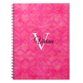 Caderno Espiral Aquarela Rosa Brilhante