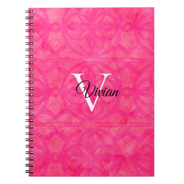 Caderno Espiral Aquarela Rosa Brilhante (Frente)