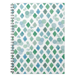 Caderno Espiral Aquarela sem emenda em um fundo branco com um