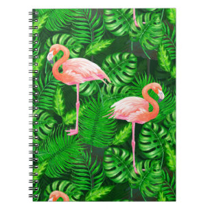 Caderno Espiral Aquarela tropical Flamingo