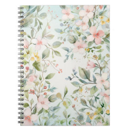 Caderno Espiral Aquarelas de macieiras floridas