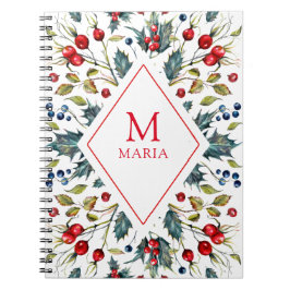 Caderno Espiral Aquarelas Monograma Holandês de Natal