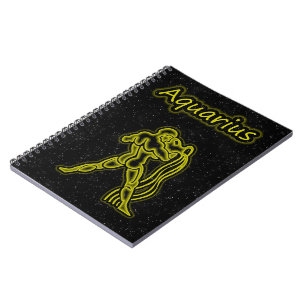 Caderno Espiral Aquário brilhante