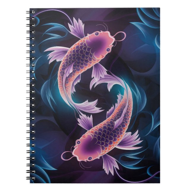 Caderno Espiral Aquário de Peixes Exóticos Coloridos e Translúcido (Frente)