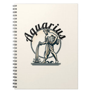 Caderno Espiral Aquário o Portador de Água Zodíaco Vintage