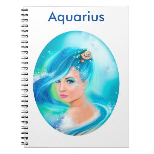 Caderno Espiral Aquarius Horoscope Zodiac Fantasy