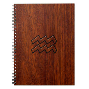 Caderno Espiral Aquarius Zodiac - Sinal Mahogany - Estilo