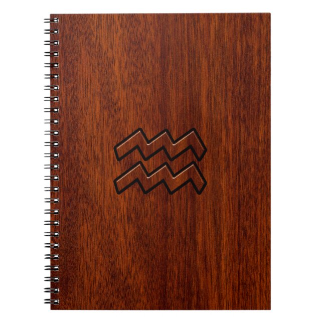Caderno Espiral Aquarius Zodiac - Sinal Mahogany - Estilo (Frente)