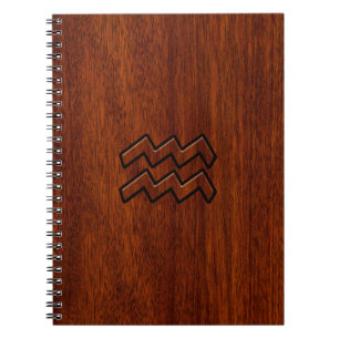 Caderno Espiral Aquarius Zodiac - Sinal Mahogany Style