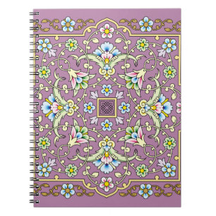 Caderno Espiral Arábica Floral Frame. Design islâmico tradicional.