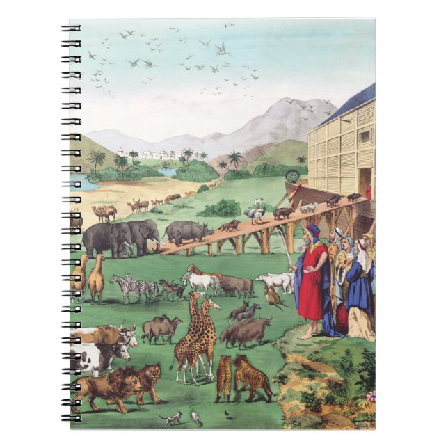 Caderno Espiral Arca de Noé com animais (Frente)