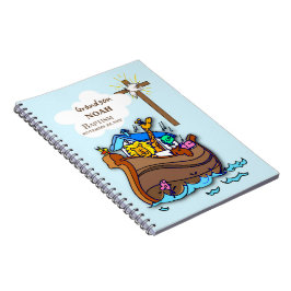 Caderno Espiral Arca personalizada do neto Baptism Noah