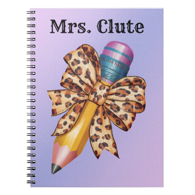 Caderno Espiral arco de impressão animal de lápis de coquetel pers (Frente)