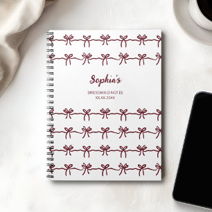 Caderno Espiral Arco de Noiva Burgundy Moderno Nome Data Letreiro
