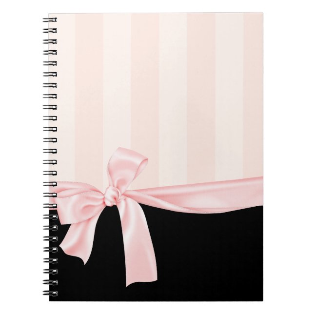 Caderno Espiral Arco de Rosas claro e Stripes Rosa Parisienses (Frente)