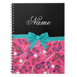 Caderno Espiral arco de tartaruga de lacrosse cor-de-rosa