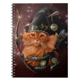 Caderno Espiral Arco-gato vermelho