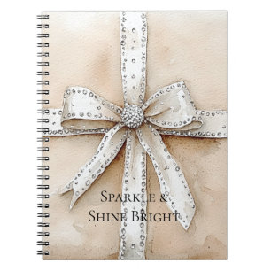 Caderno Espiral Arco Glitzy Glam Silver White Cream