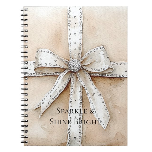 Caderno Espiral Arco Glitzy Glam Silver White Cream (Frente)