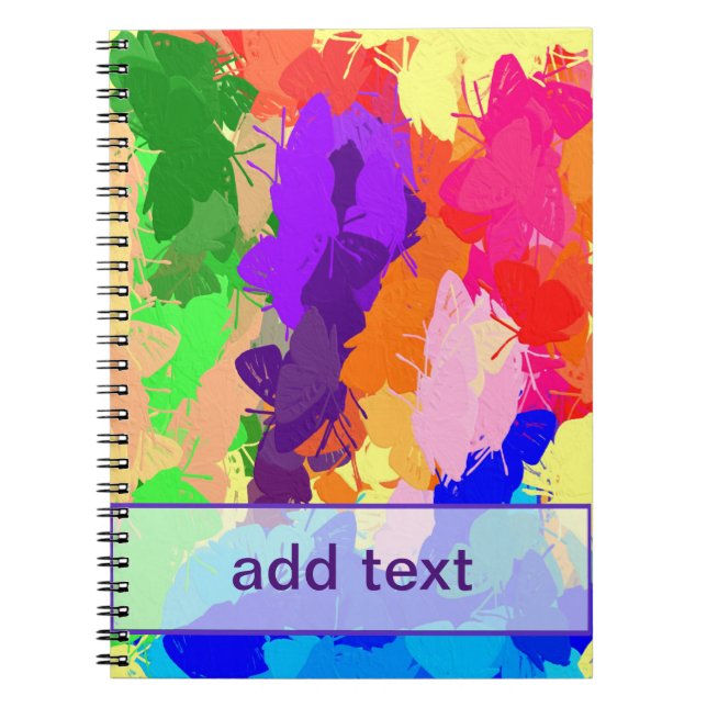 Caderno Espiral Arco-Íris Caleidoscópio Borboletas (Frente)