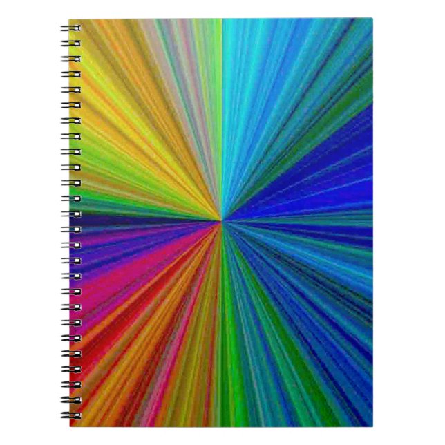 Caderno Espiral Arco-Íris com gradação circular (Frente)
