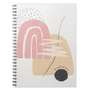 Caderno Espiral Arco-Íris Cor-de-rosa Blush Personalizado Moderno