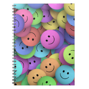 Caderno Espiral Arco-Íris de Rostos Felizes Coloridos