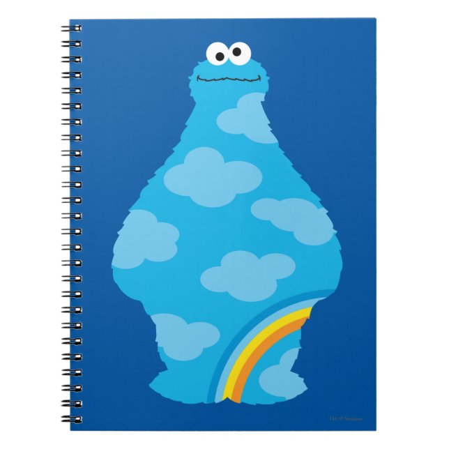 Caderno Espiral Arco-íris do Monstro Come Biscoitos (Frente)