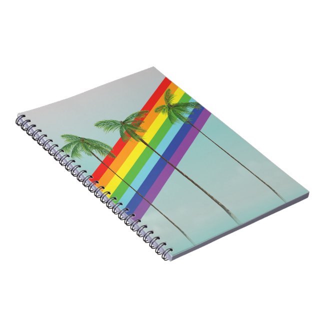 Caderno Espiral Arco-íris e Palmas (Lado Direito)