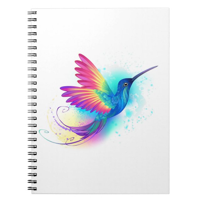 Caderno Espiral Arco-Íris Exótico Hummingbird (Frente)