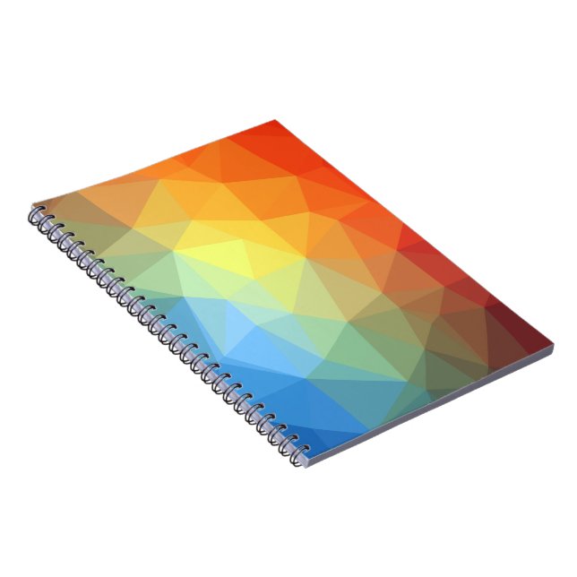 Caderno Espiral Arco-Íris Geométrico (Lado Direito)