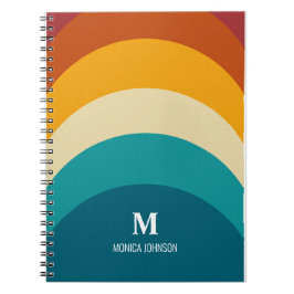Caderno Espiral Arco-Íris Monograma Nome Personalizado Retroativo 