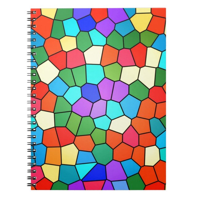 Caderno Espiral Arco-Íris Mosaico (Frente)