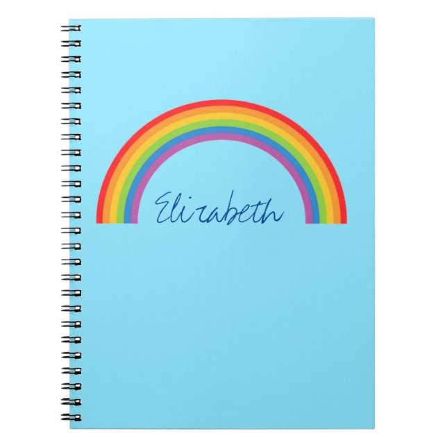 Caderno Espiral Arco-íris simples personalizado (Frente)