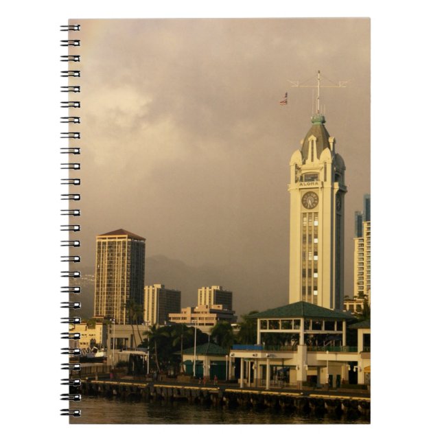 Caderno Espiral Arco-íris sobre Honolulu, Havaí, EUA 2 (Frente)