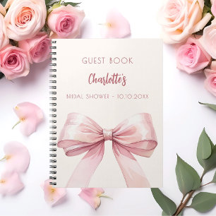 Caderno Espiral Arco rosa Chá de panela do livro convidado beige