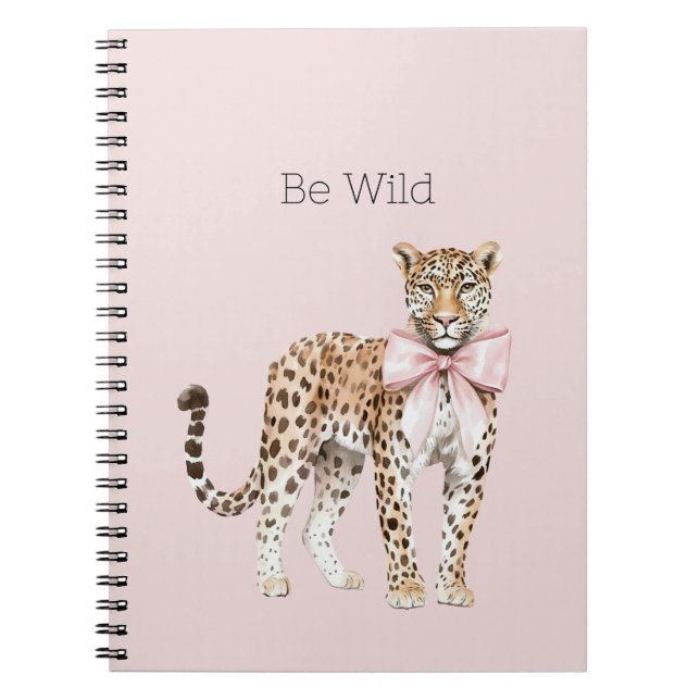 Caderno Espiral Arco Rosa Leopardo Selvagem   (Frente)