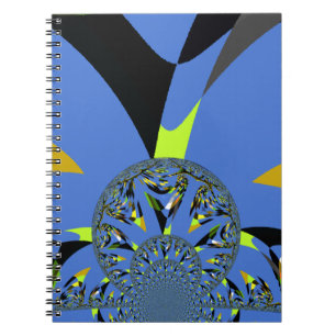 Caderno Espiral Arcos legal com Esferas Fractais Design de Arte