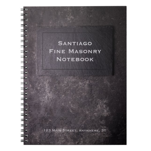 Caderno Espiral Ardósia e pedra personalizadas (Frente)