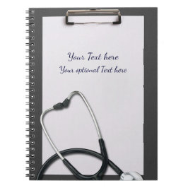 Caderno Espiral Área de transferência de Cinzas médicas com esteto