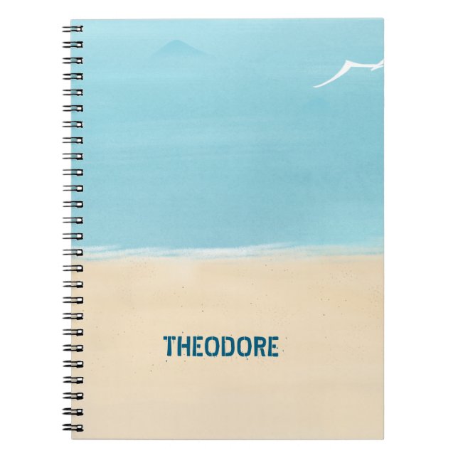 Caderno Espiral Areia de Praia Aqua (Frente)