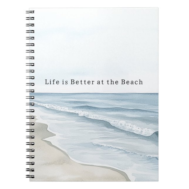 Caderno Espiral Areia de Praia Oceano (Frente)